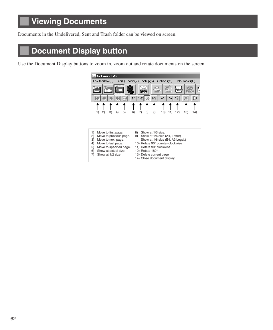 Viewing documents, Document display button | Konica Minolta bizhub 282 User Manual | Page 62 / 76