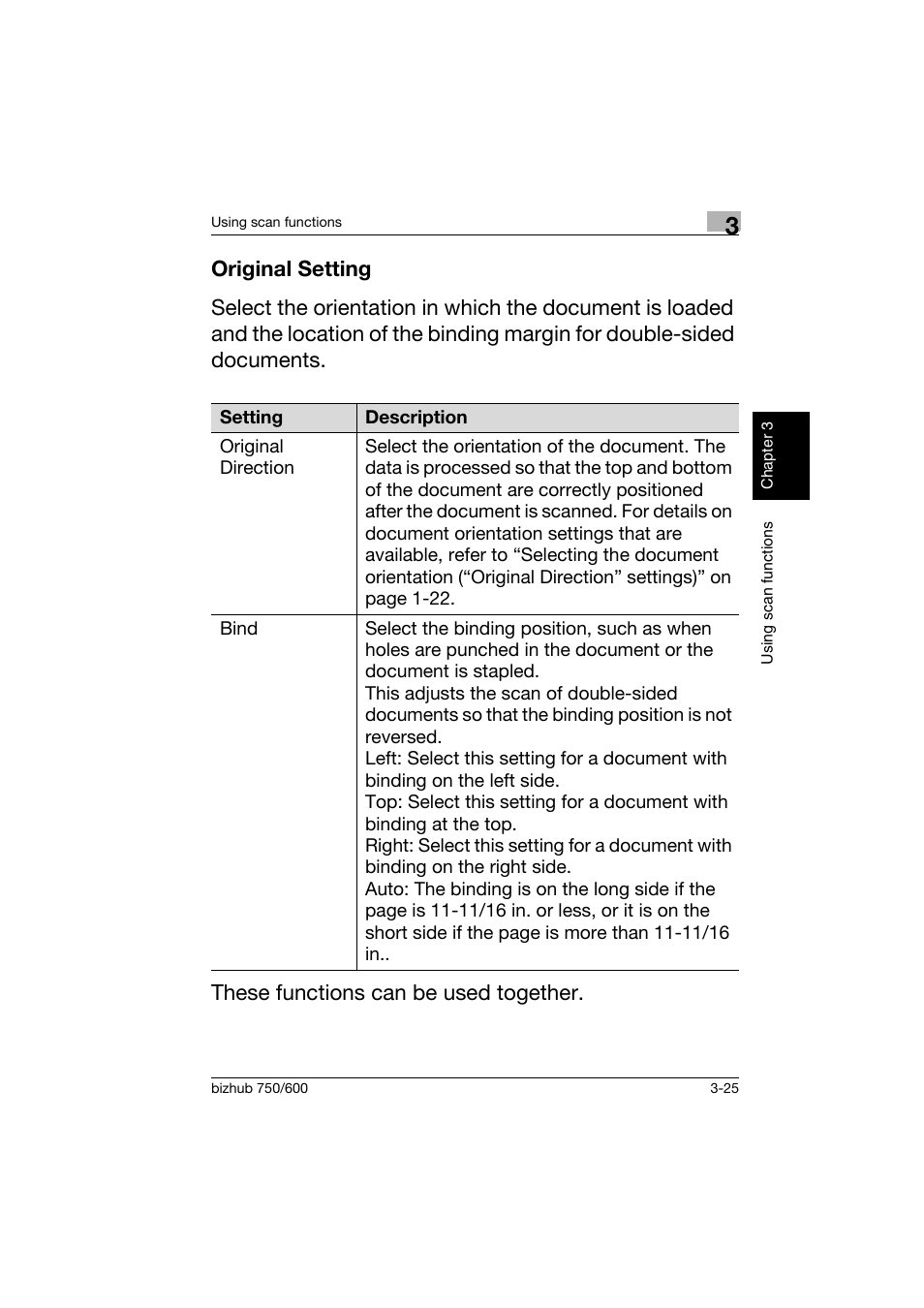 Original setting, Original setting -25 | Konica Minolta bizhub 750 User Manual | Page 104 / 150