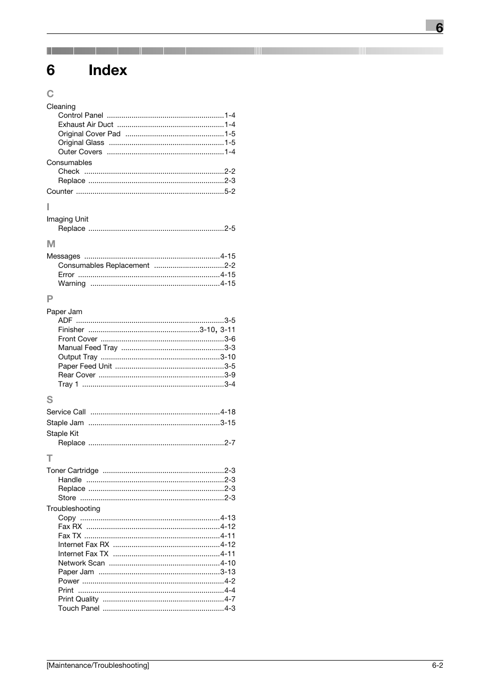 6 index, Index, 6index | Konica Minolta bizhub 4050 User Manual | Page 55 / 56