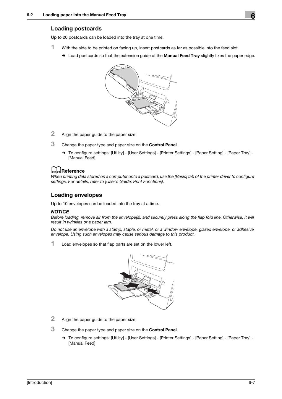 Loading postcards, Loading envelopes, Loading postcards -7 loading envelopes -7 | Konica Minolta bizhub 4050 User Manual | Page 41 / 86