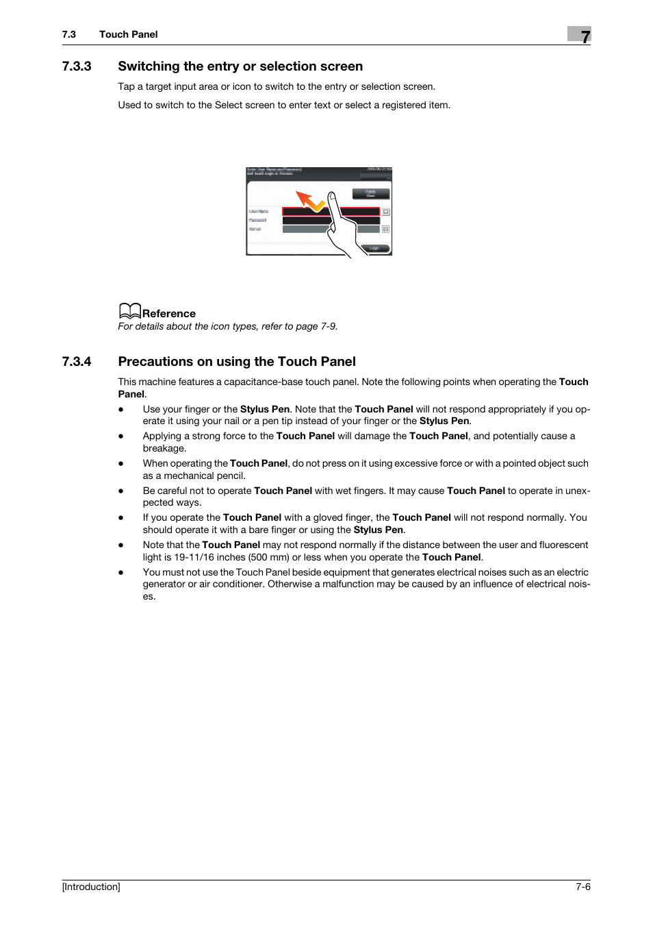 3 switching the entry or selection screen, 4 precautions on using the touch panel, Switching the entry or selection screen -6 | Precautions on using the touch panel -6 | Konica Minolta bizhub 4050 User Manual | Page 50 / 86