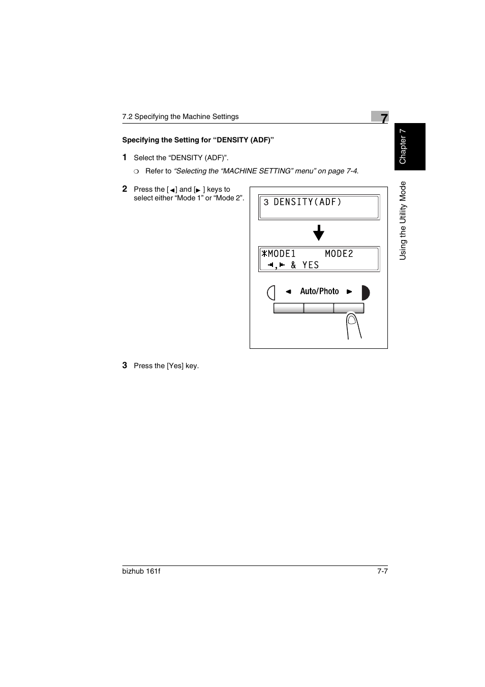 Specifying the setting for “density (adf), Specifying the setting for “density (adf)” -7 | Konica Minolta bizhub 161f User Manual | Page 154 / 284