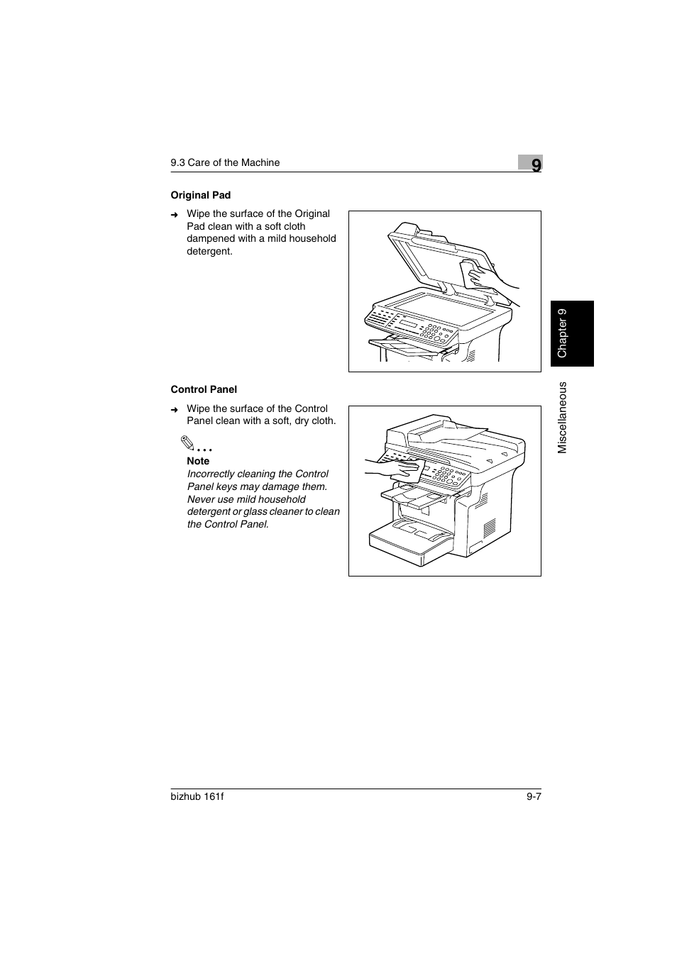 Original pad, Control panel, Original pad -7 control panel -7 | Konica Minolta bizhub 161f User Manual | Page 270 / 284