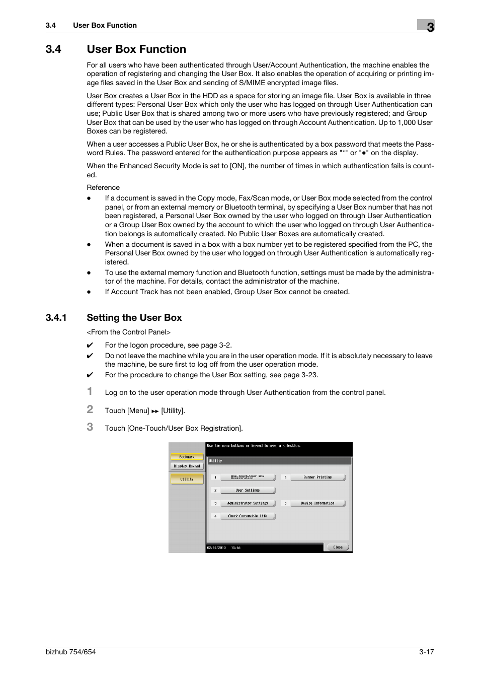 4 user box function, 1 setting the user box, User box function -17 | Setting the user box -17 | Konica Minolta bizhub 754 User Manual | Page 140 / 195