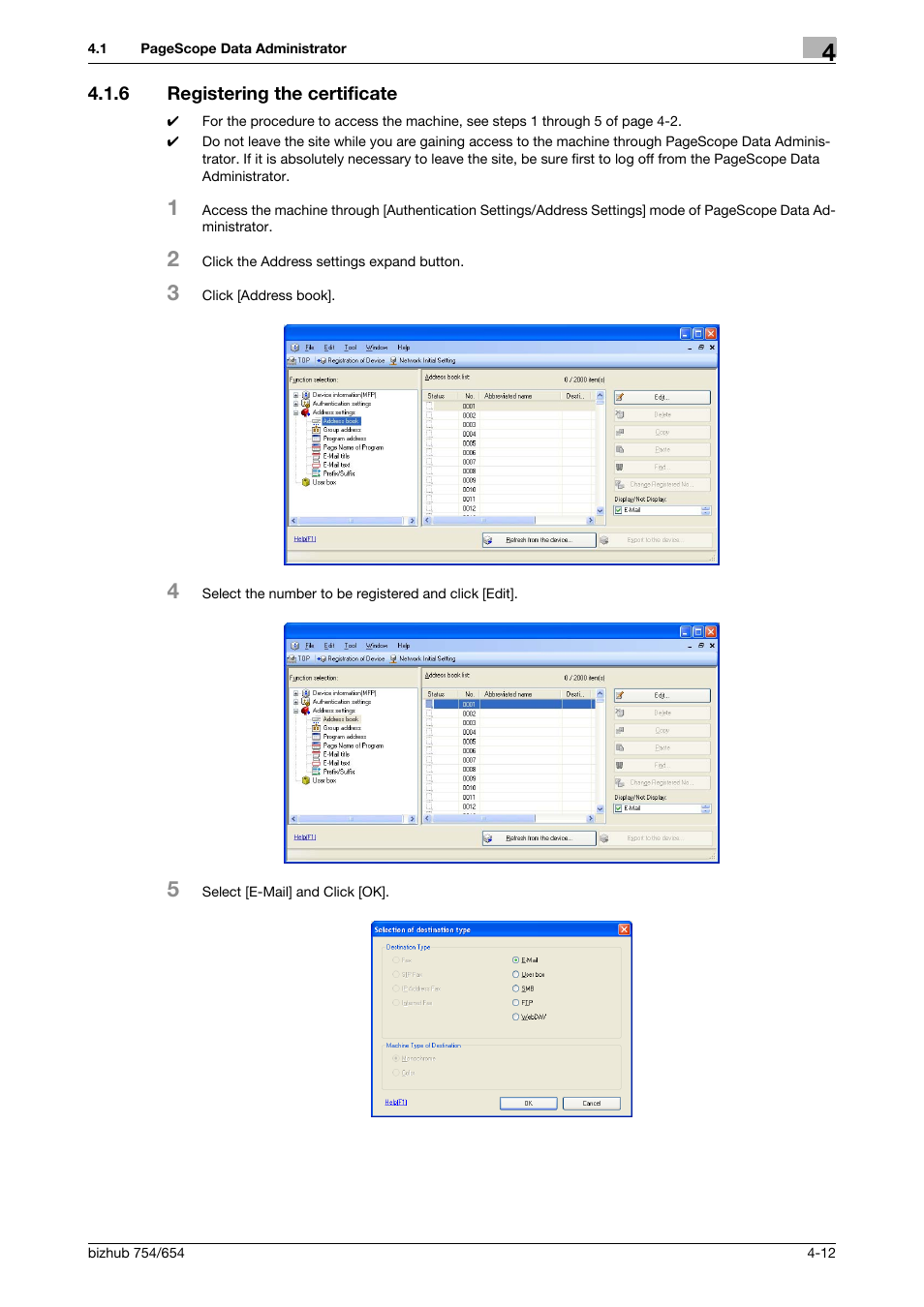 6 registering the certificate, Registering the certificate -12 | Konica Minolta bizhub 754 User Manual | Page 170 / 195