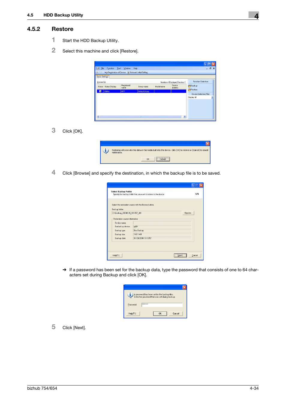 2 restore, Restore -34 | Konica Minolta bizhub 754 User Manual | Page 192 / 195