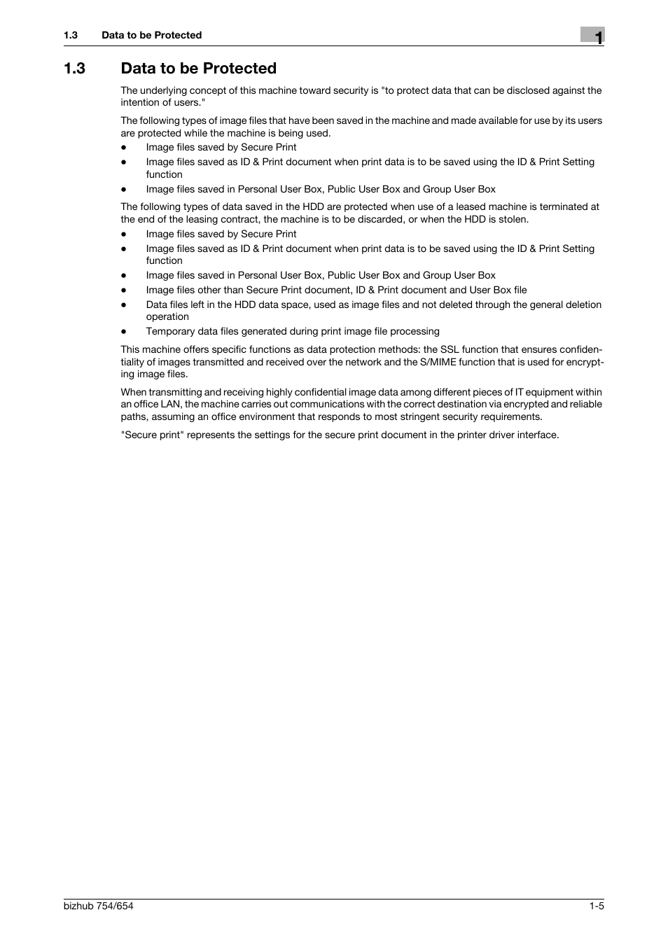 3 data to be protected, Data to be protected -5 | Konica Minolta bizhub 754 User Manual | Page 9 / 195