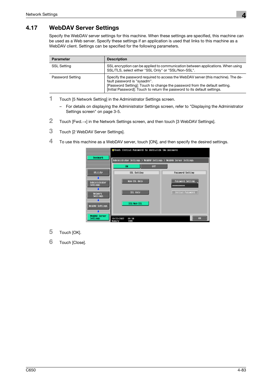 17 webdav server settings, Webdav server settings -83 | Konica Minolta bizhub C650 User Manual | Page 263 / 304