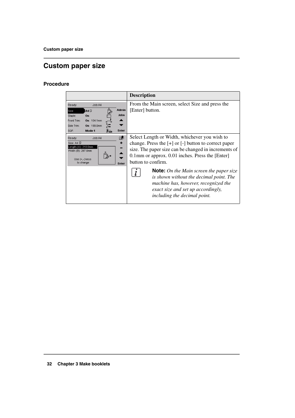 Custom paper size | Konica Minolta bizhub PRO 2500P User Manual | Page 32 / 108