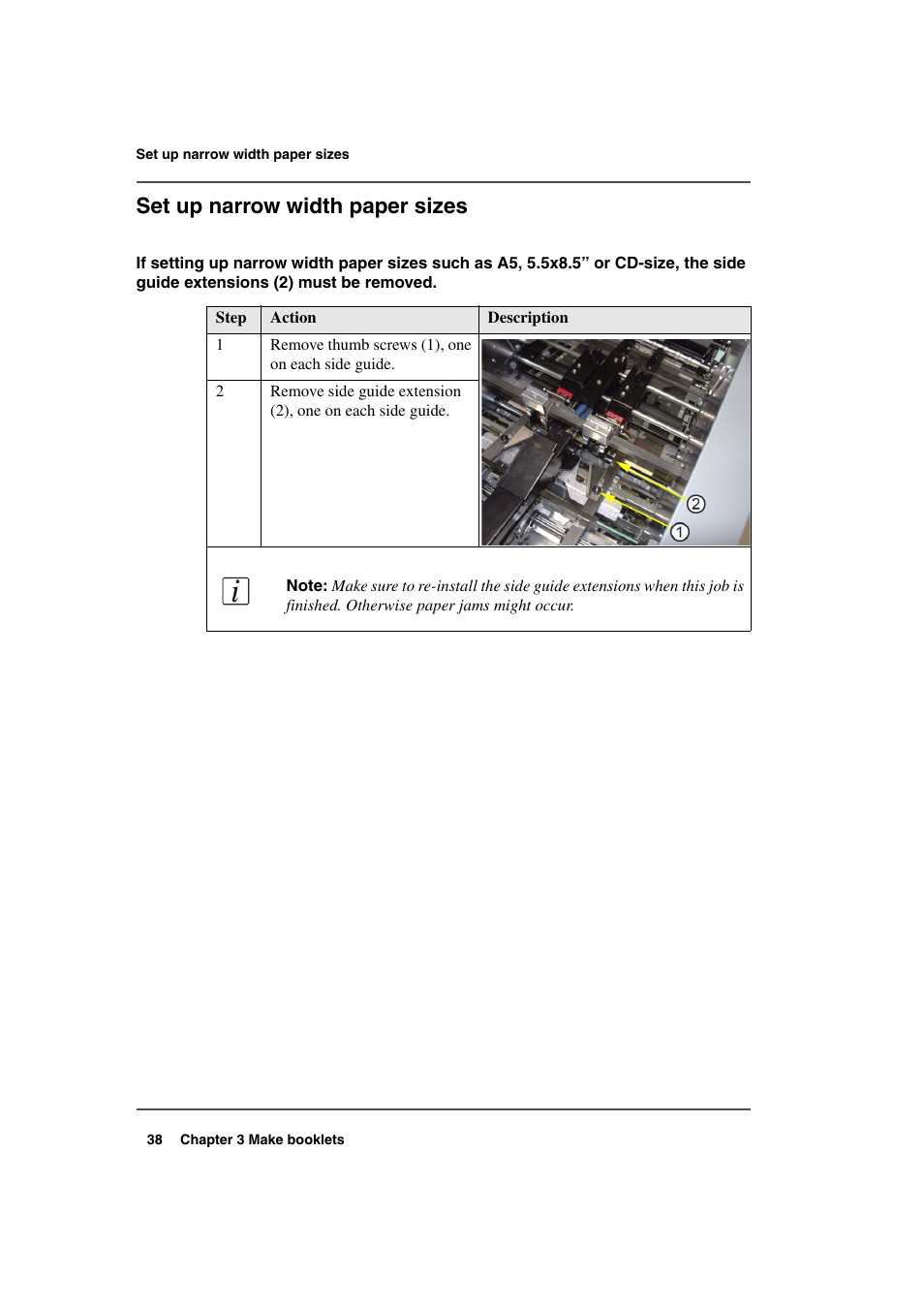 Set up narrow width paper sizes | Konica Minolta bizhub PRO 2500P User Manual | Page 38 / 108