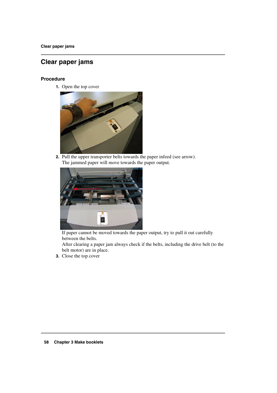 Clear paper jams | Konica Minolta bizhub PRO 2500P User Manual | Page 58 / 108