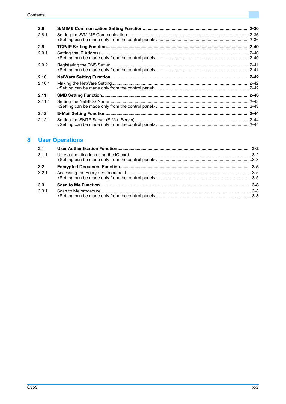 3user operations | Konica Minolta bizhub C353 User Manual | Page 3 / 65