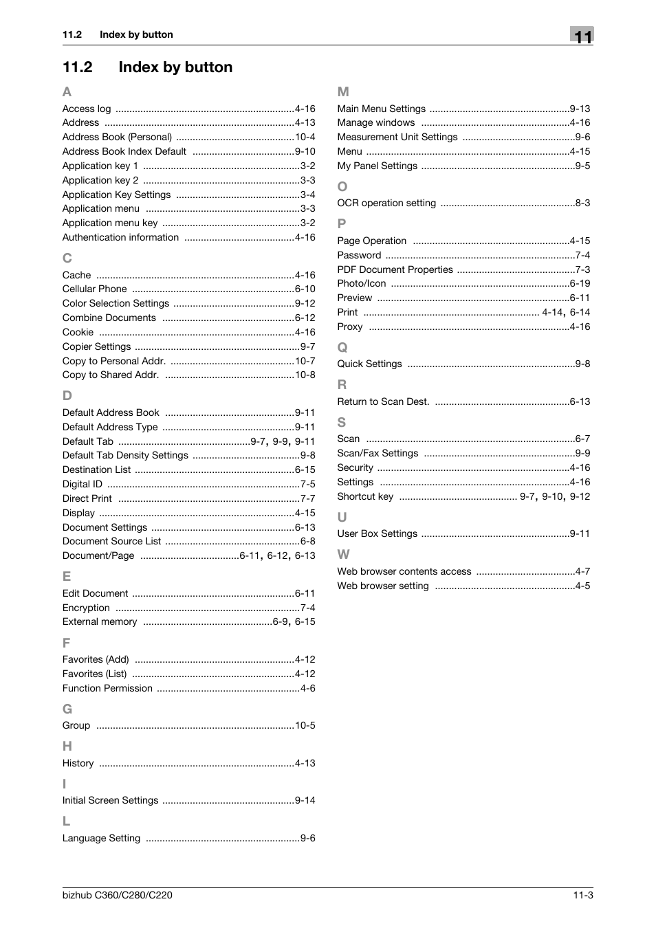 2 index by button, A tow, Index by button -3 | Konica Minolta BIZHUB C360 User Manual | Page 110 / 111