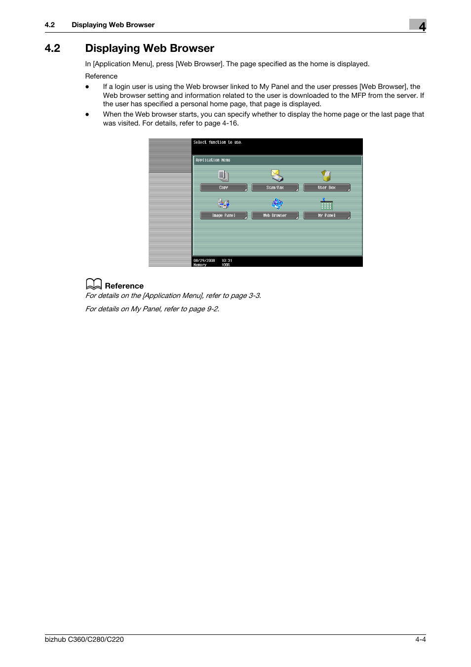2 displaying web browser, Displaying web browser -4 | Konica Minolta BIZHUB C360 User Manual | Page 22 / 111