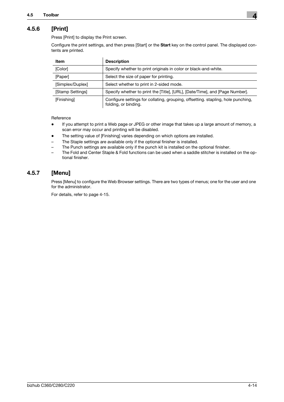 6 [print, 7 [menu, Print] -14 | Menu] -14 | Konica Minolta BIZHUB C360 User Manual | Page 32 / 111