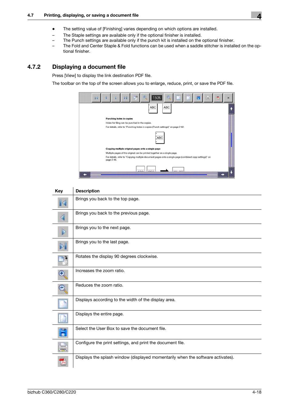2 displaying a document file, Displaying a document file -18 | Konica Minolta BIZHUB C360 User Manual | Page 36 / 111