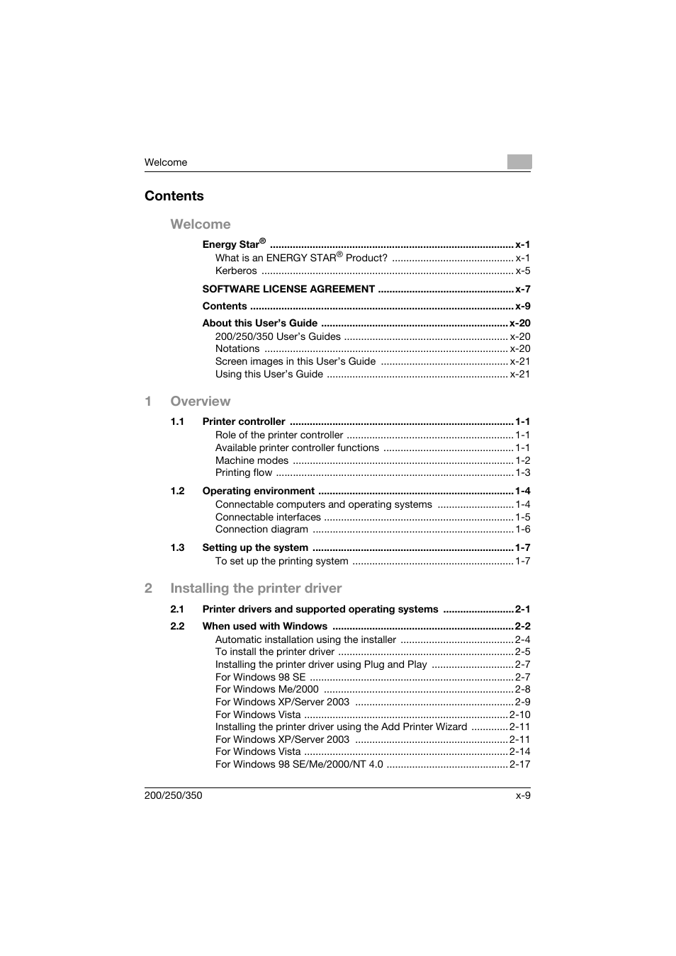 Konica Minolta bizhub 200 User Manual | Page 10 / 382