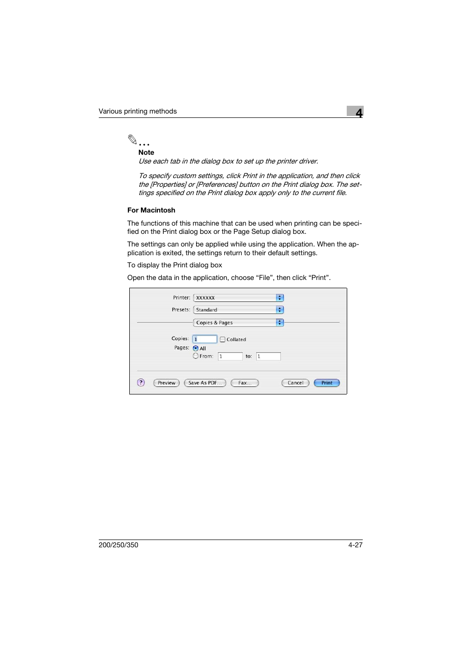 For macintosh, For macintosh -27 | Konica Minolta bizhub 200 User Manual | Page 122 / 382