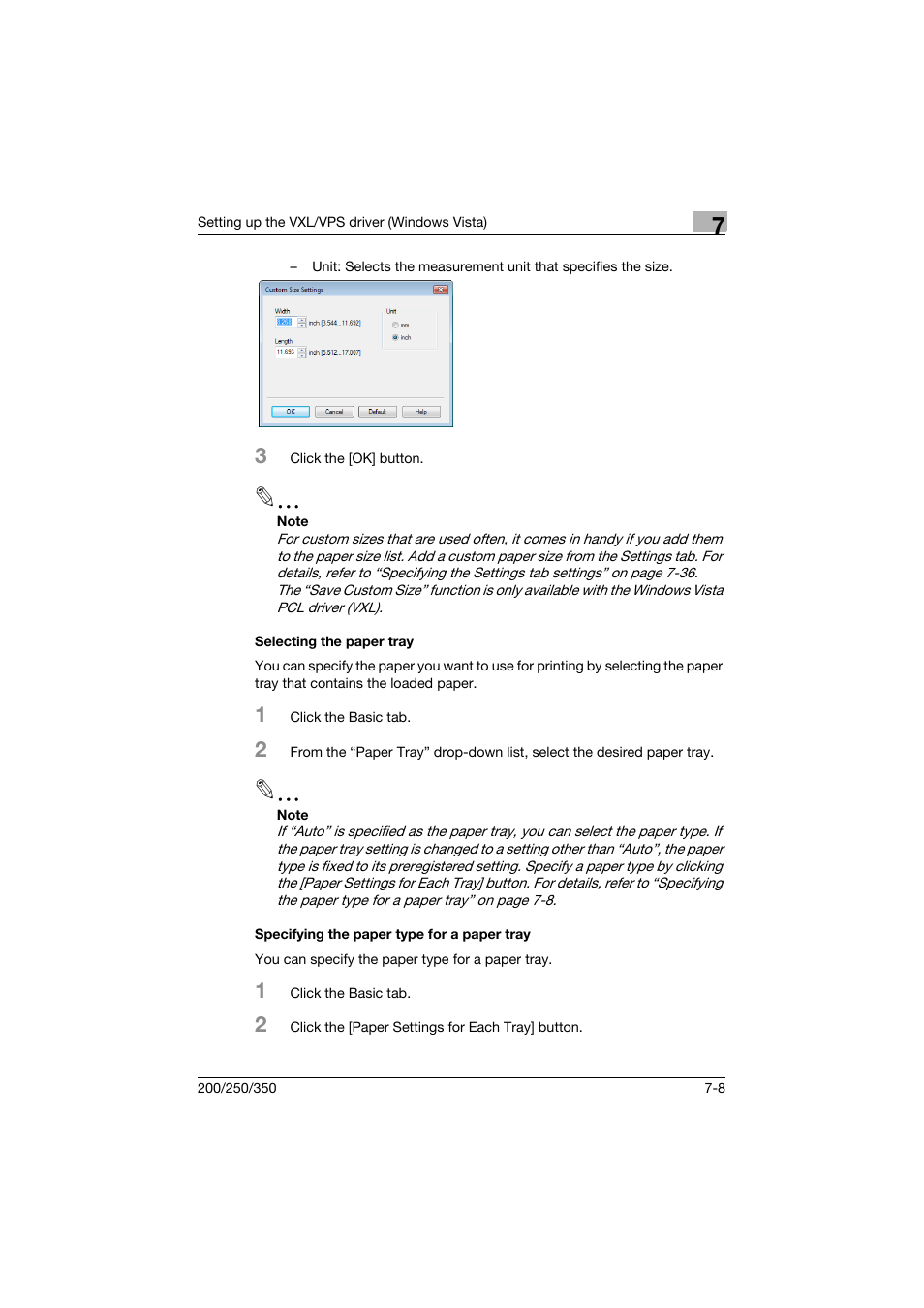 Selecting the paper tray, Specifying the paper type for a paper tray | Konica Minolta bizhub 200 User Manual | Page 193 / 382