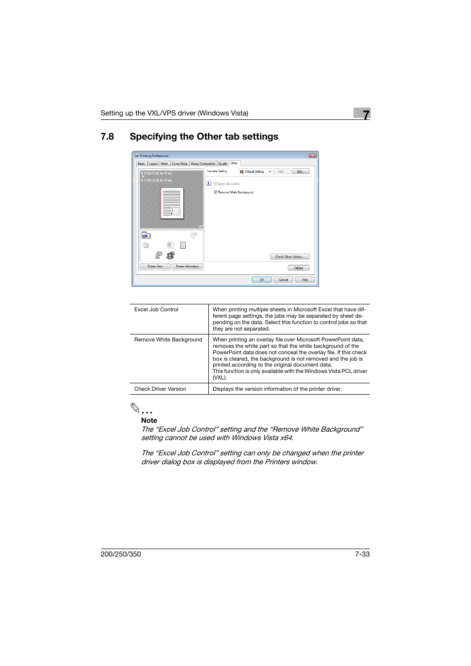 8 specifying the other tab settings, Specifying the other tab settings -33 | Konica Minolta bizhub 200 User Manual | Page 218 / 382