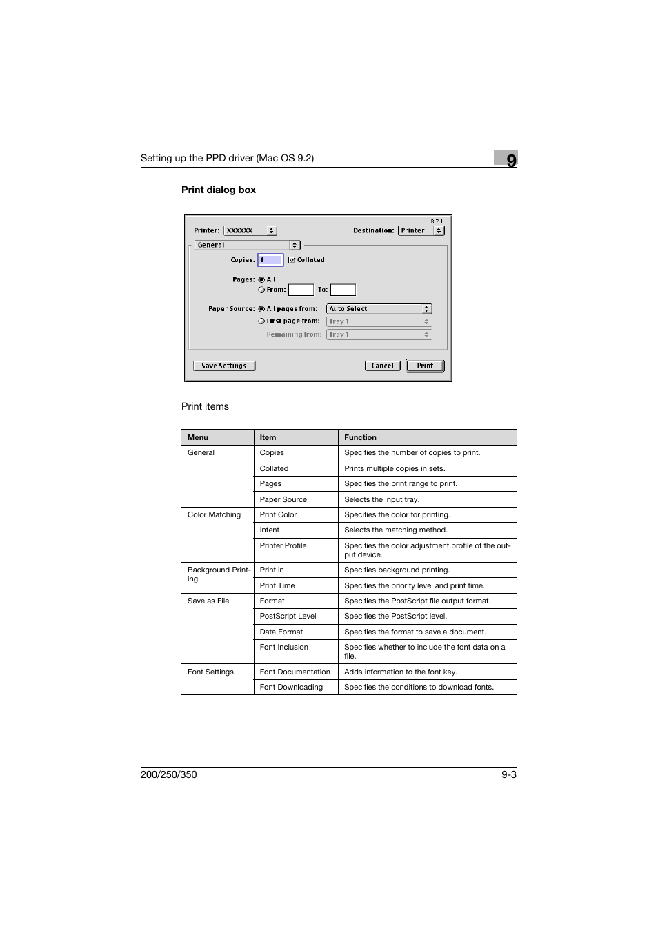 Print dialog box, Print dialog box -3 | Konica Minolta bizhub 200 User Manual | Page 238 / 382