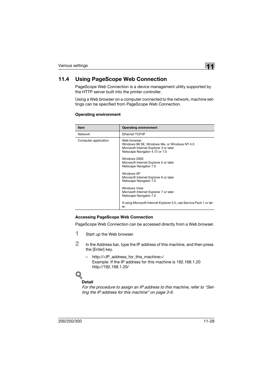 Operating environment, 4 using pagescope web connection | Konica Minolta bizhub 200 User Manual | Page 295 / 382