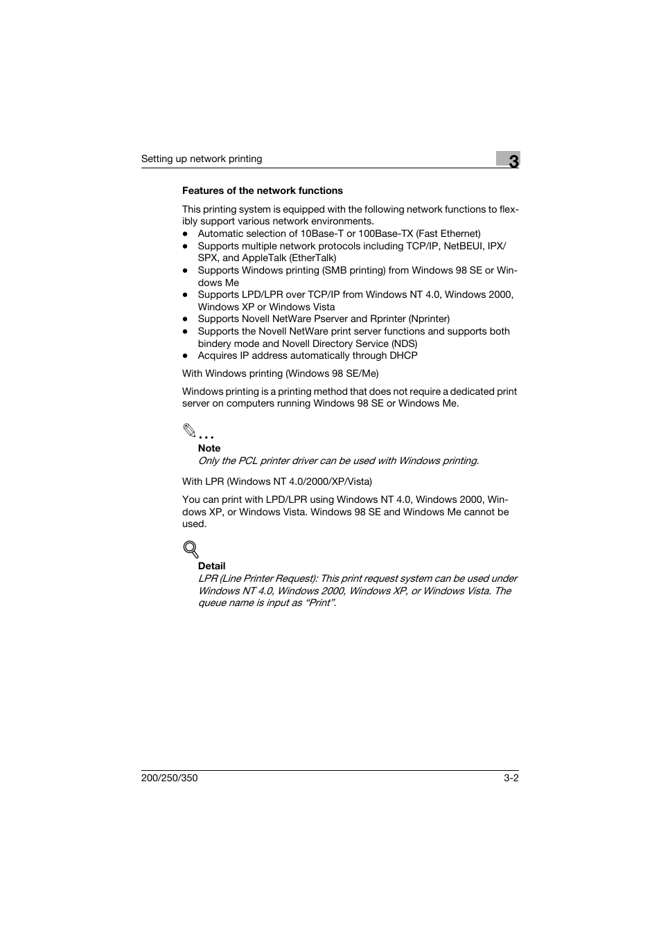 Features of the network functions, Features of the network functions -2 | Konica Minolta bizhub 200 User Manual | Page 61 / 382
