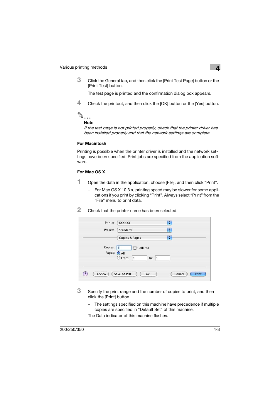 For macintosh, For mac os x, For macintosh -3 for mac os x -3 | Konica Minolta bizhub 200 User Manual | Page 98 / 382