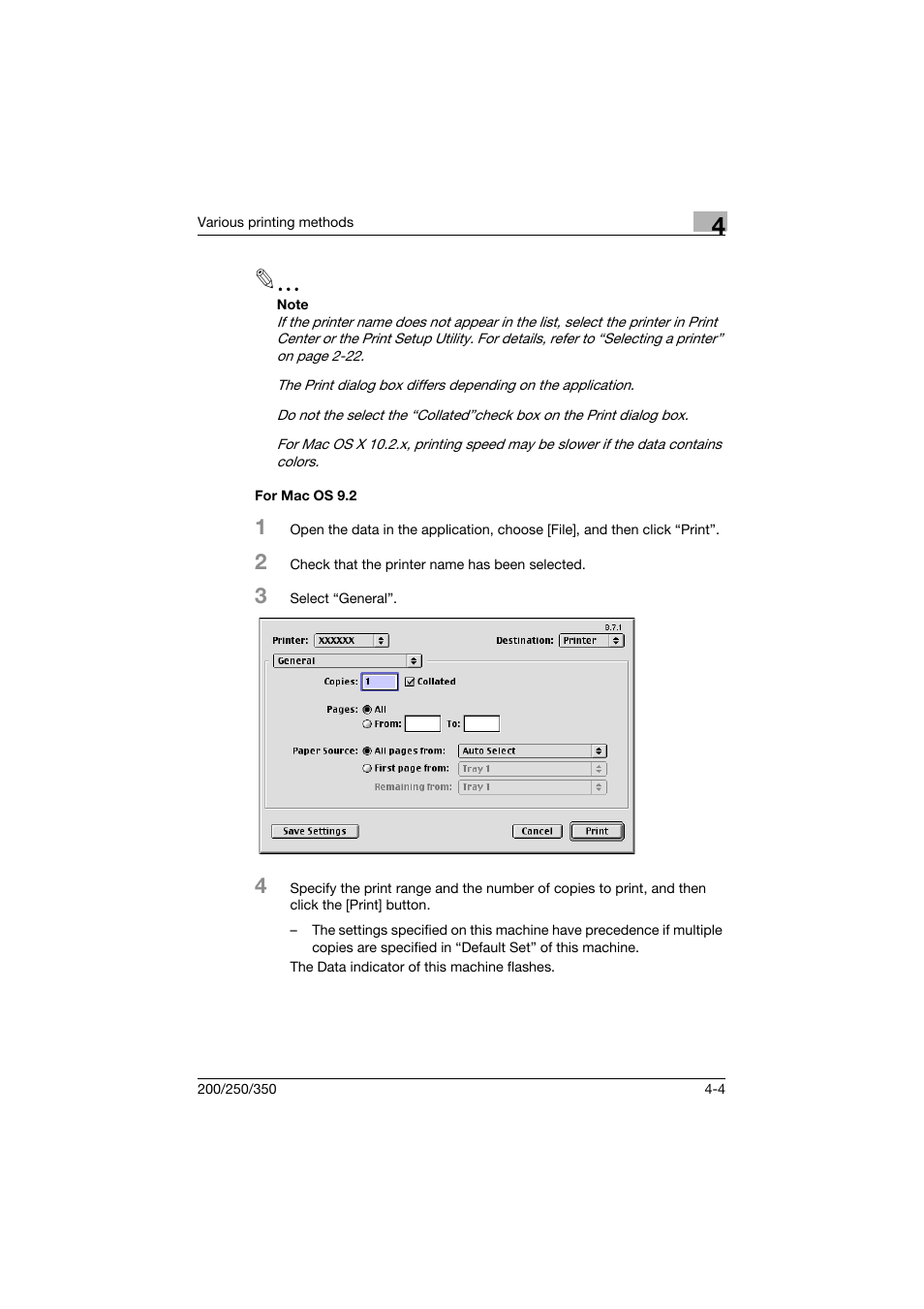 For mac os 9.2, For mac os 9.2 -4 | Konica Minolta bizhub 200 User Manual | Page 99 / 382