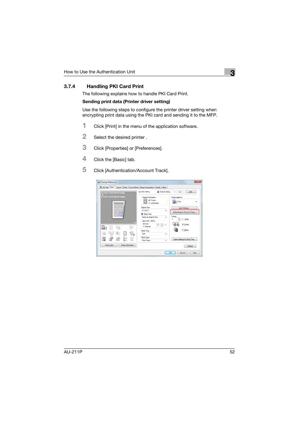 4 handling pki card print, Handling pki card print | Konica Minolta bizhub 364e User Manual | Page 53 / 72