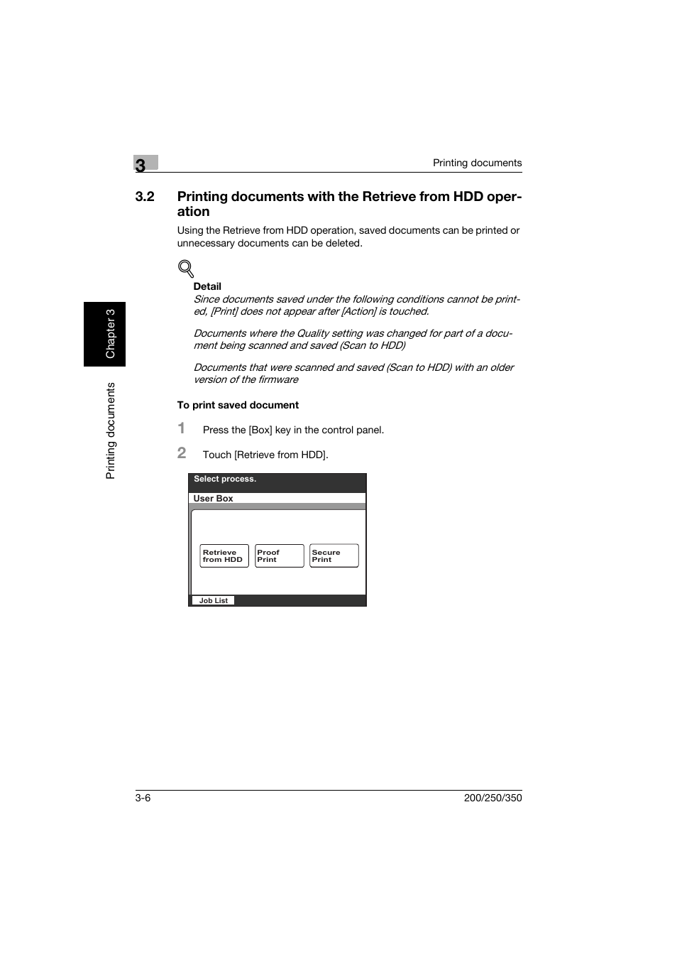 To print saved document, To print saved document -6 | Konica Minolta bizhub 200 User Manual | Page 59 / 204