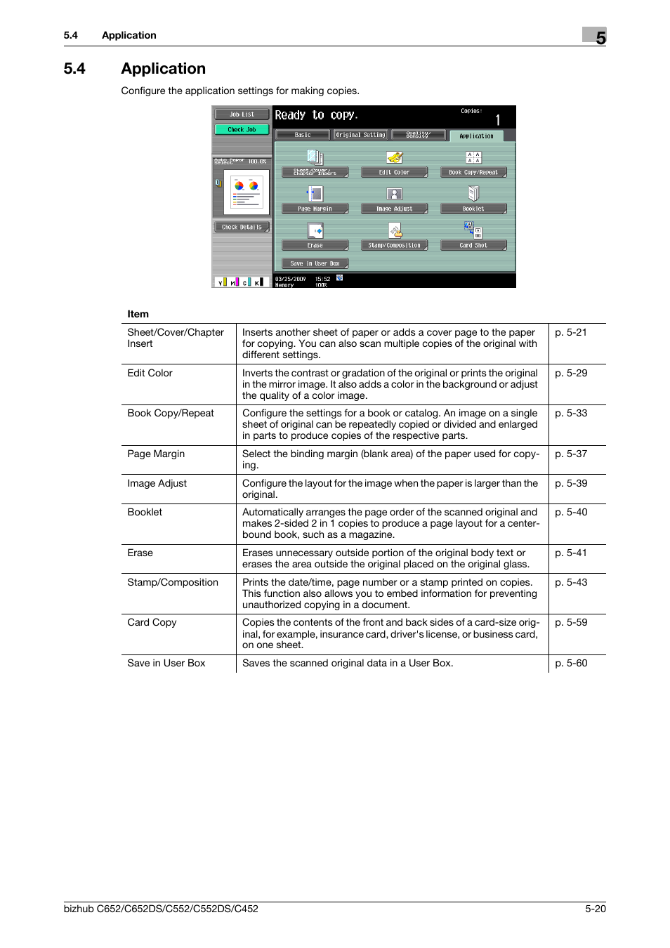 4 application, Application -20, P. 5-20 | Konica Minolta BIZHUB C652DS User Manual | Page 86 / 307