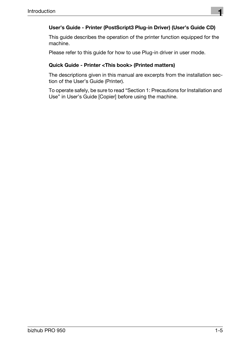 Konica Minolta bizhub PRO 950 User Manual | Page 10 / 122