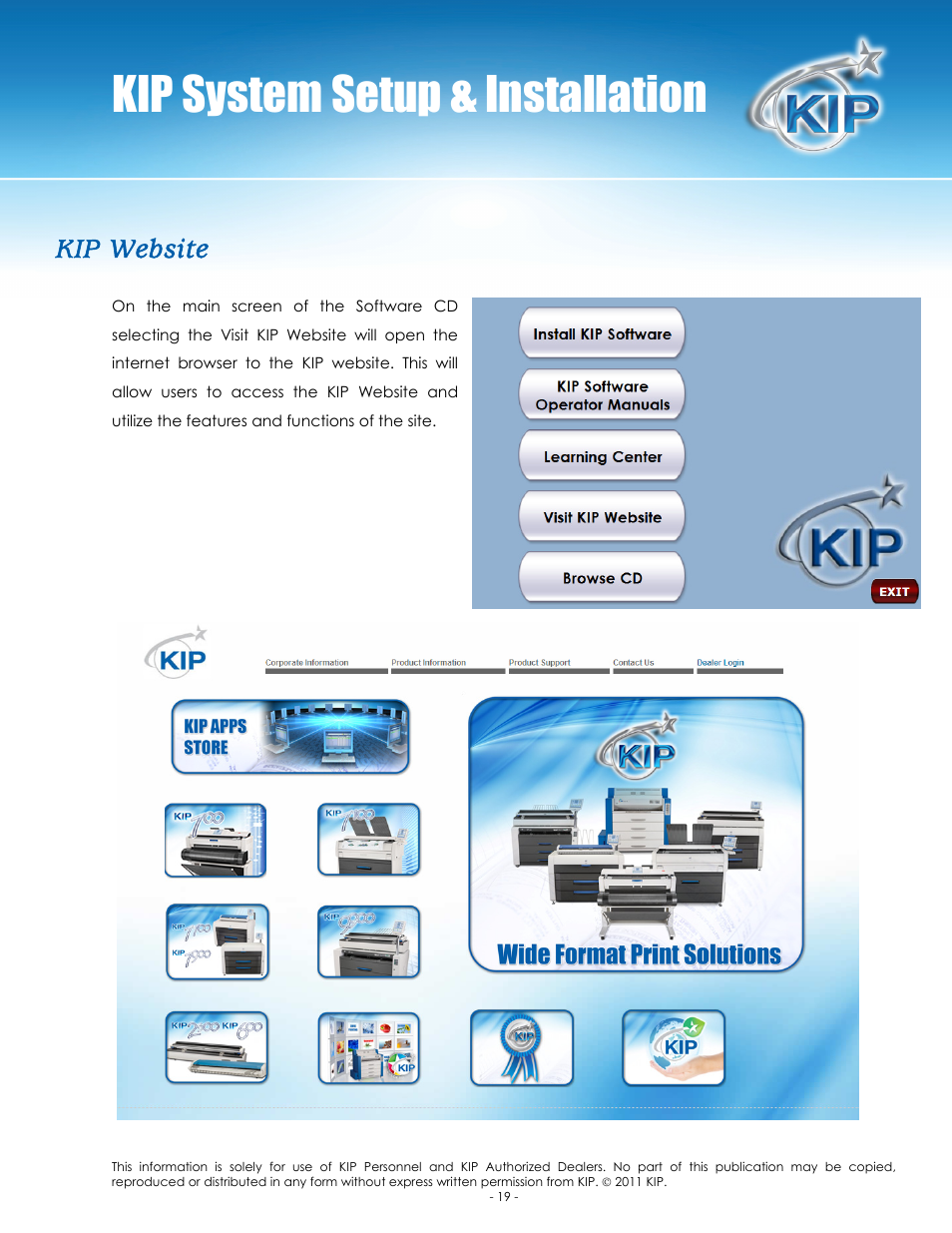 Kip system setup & installation, Kip website | Konica Minolta KIP C7800 User Manual | Page 22 / 24