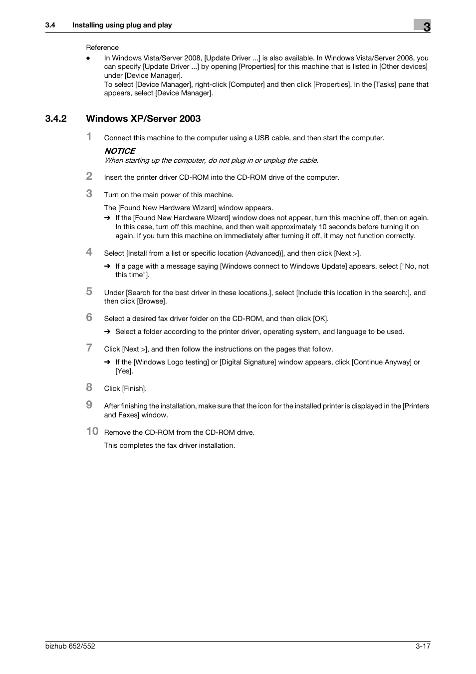 2 windows xp/server 2003, Windows xp/server 2003 -17 | Konica Minolta bizhub 652 User Manual | Page 28 / 73