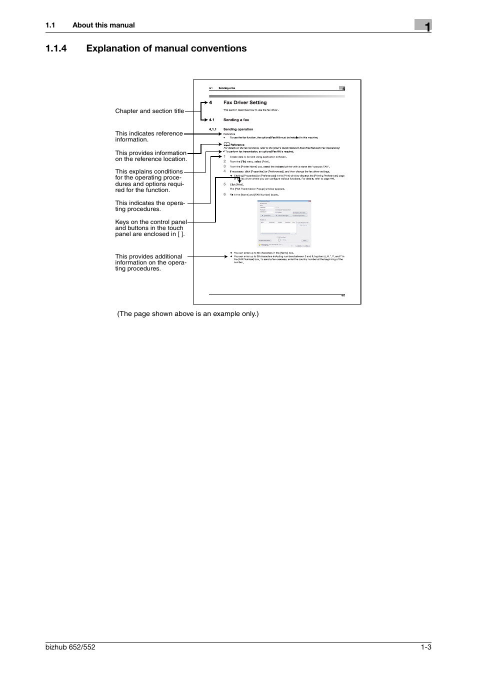 4 explanation of manual conventions, Explanation of manual conventions -3 | Konica Minolta bizhub 652 User Manual | Page 6 / 73