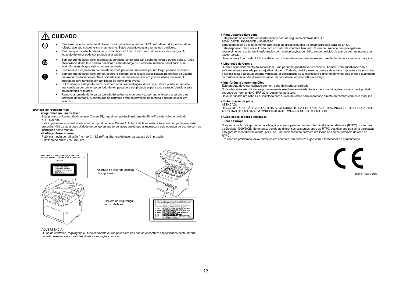 Cuidado | Konica Minolta magicolor 1690MF User Manual | Page 14 / 49