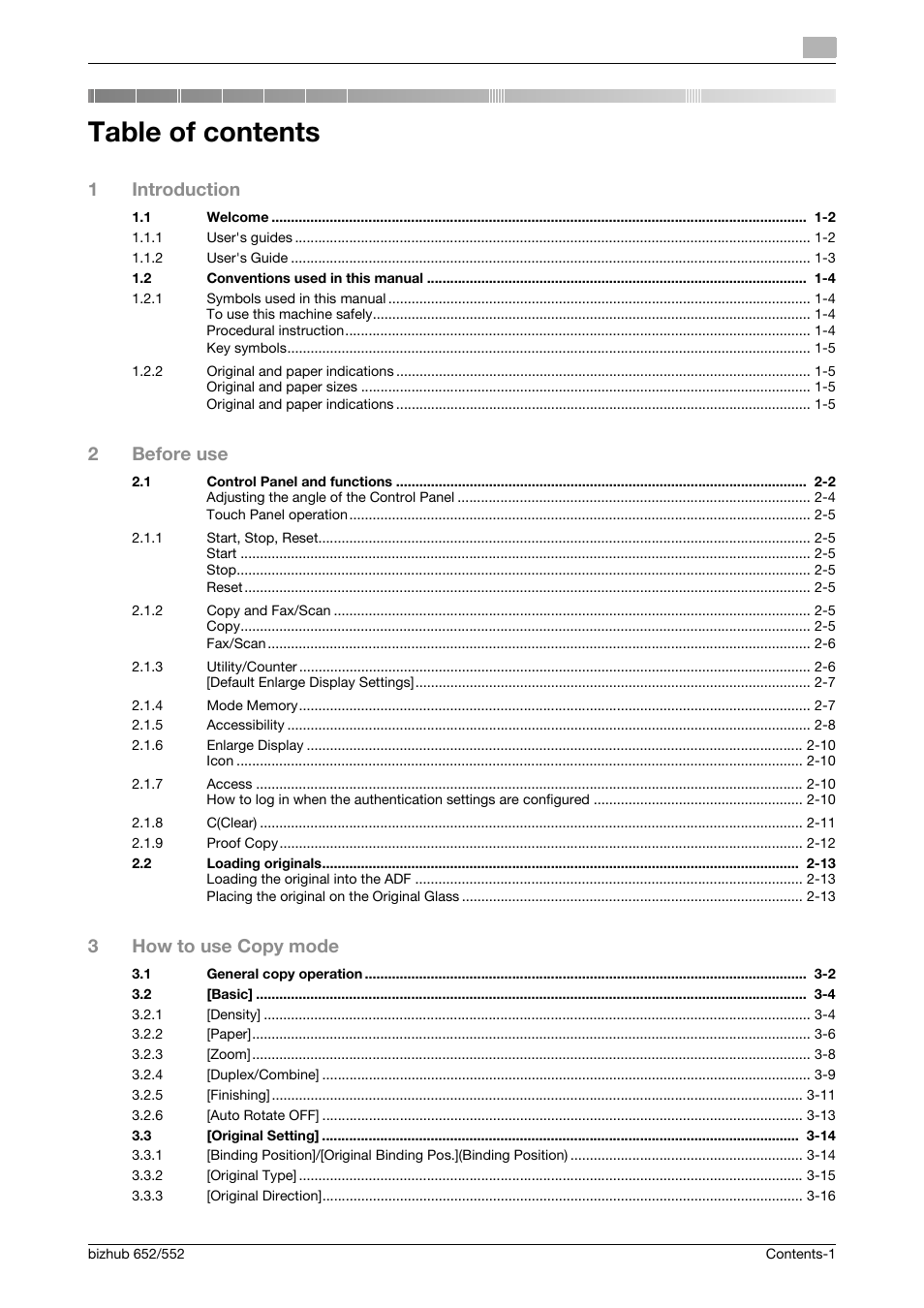 Konica Minolta bizhub 552 User Manual | Page 2 / 61