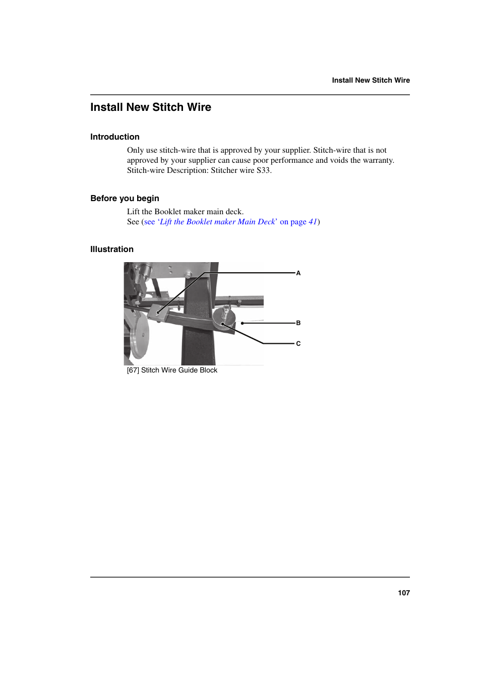 Install new stitch wire, See ‘ install new stitch, Ch-wire | See ‘ install | Konica Minolta bizhub PRO 2000P User Manual | Page 107 / 118