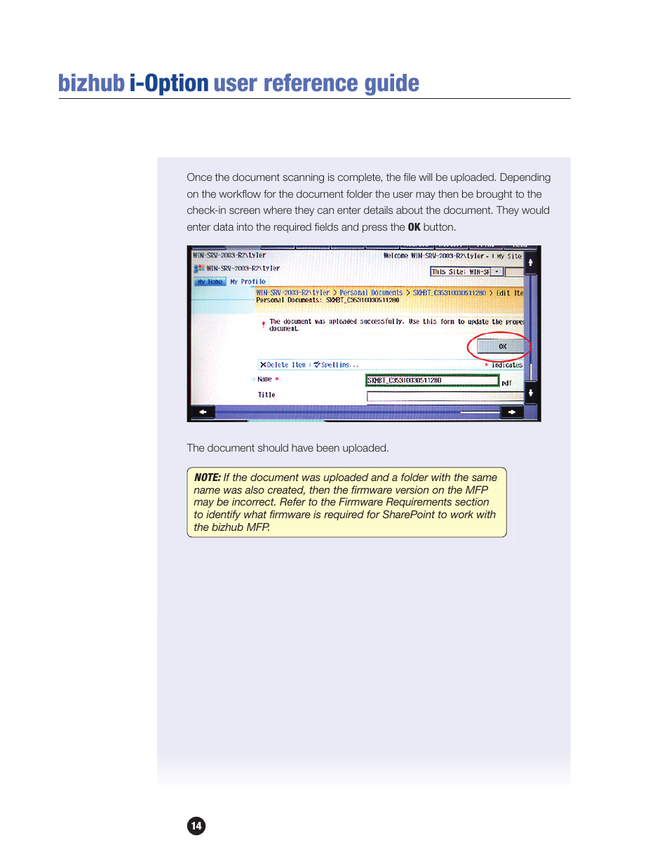 Bizhub i-option user reference guide | Konica Minolta bizhub 601 User Manual | Page 16 / 20