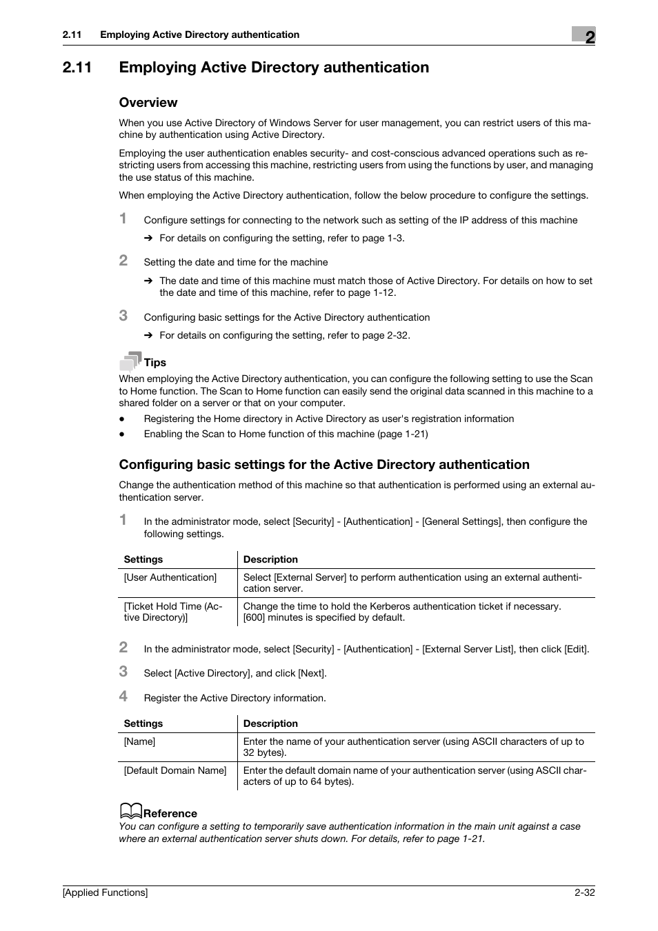 11 employing active directory authentication, Overview | Konica Minolta bizhub 4750 User Manual | Page 97 / 149