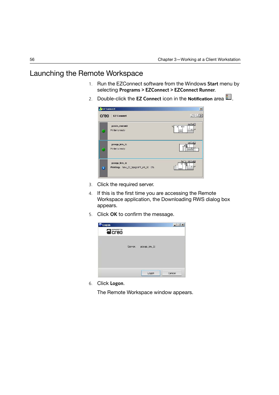 Launching the remote workspace | Konica Minolta bizhub PRO C6500P User Manual | Page 64 / 266