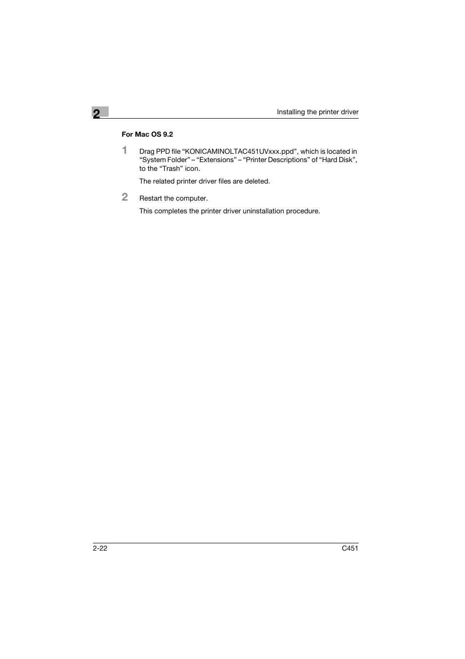 For mac os 9.2, For mac os 9.2 -22 | Konica Minolta bizhub C451 User Manual | Page 57 / 102