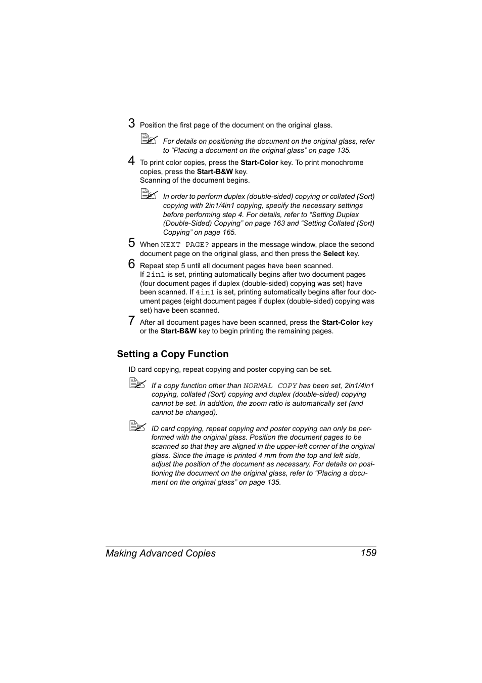 Setting a copy function, Setting a copy function 159 | Konica Minolta bizhub C20X User Manual | Page 173 / 346