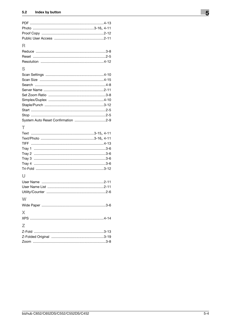 R to z | Konica Minolta BIZHUB C652DS User Manual | Page 63 / 64