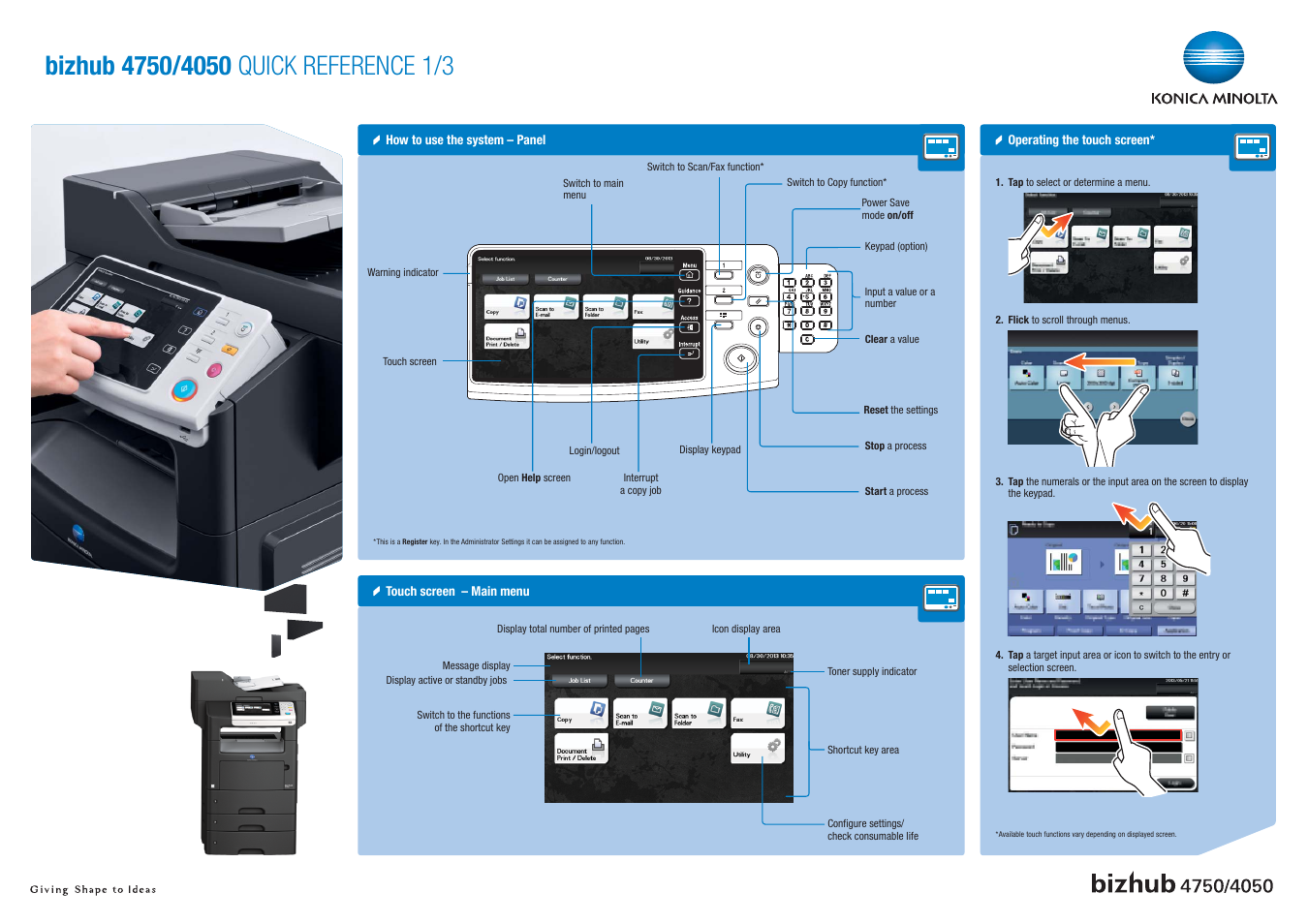 Konica Minolta bizhub 4050 User Manual | 3 pages