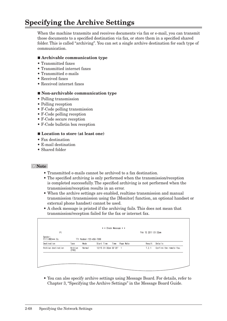 Specifying the archive settings, Specifying the archive settings -68 | Konica Minolta bizhub 25 User Manual | Page 121 / 175