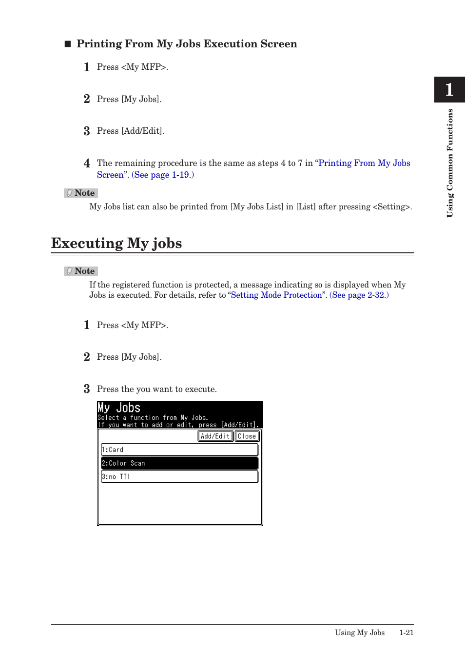 Executing my jobs, Executing my jobs -21 | Konica Minolta bizhub 25 User Manual | Page 28 / 175
