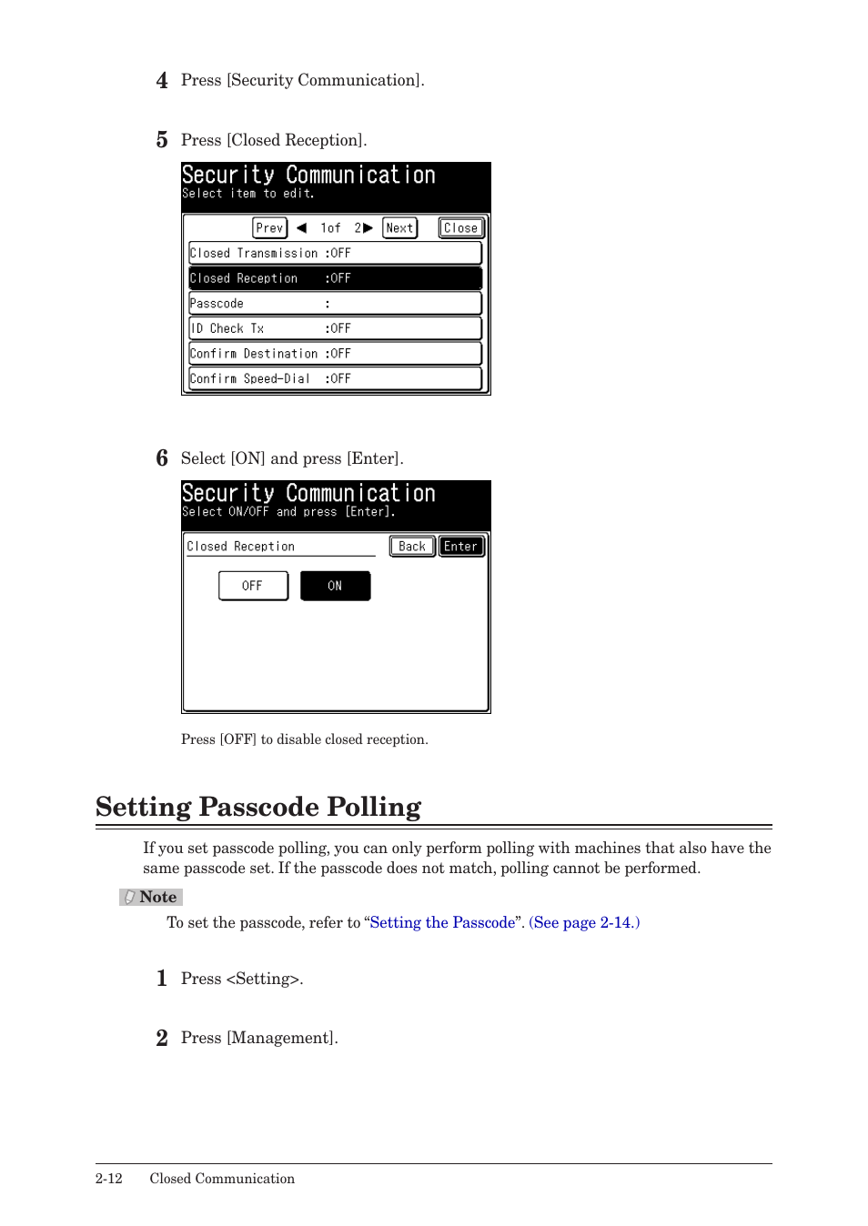 Setting passcode polling, Setting passcode polling -12 | Konica Minolta bizhub 25 User Manual | Page 65 / 175