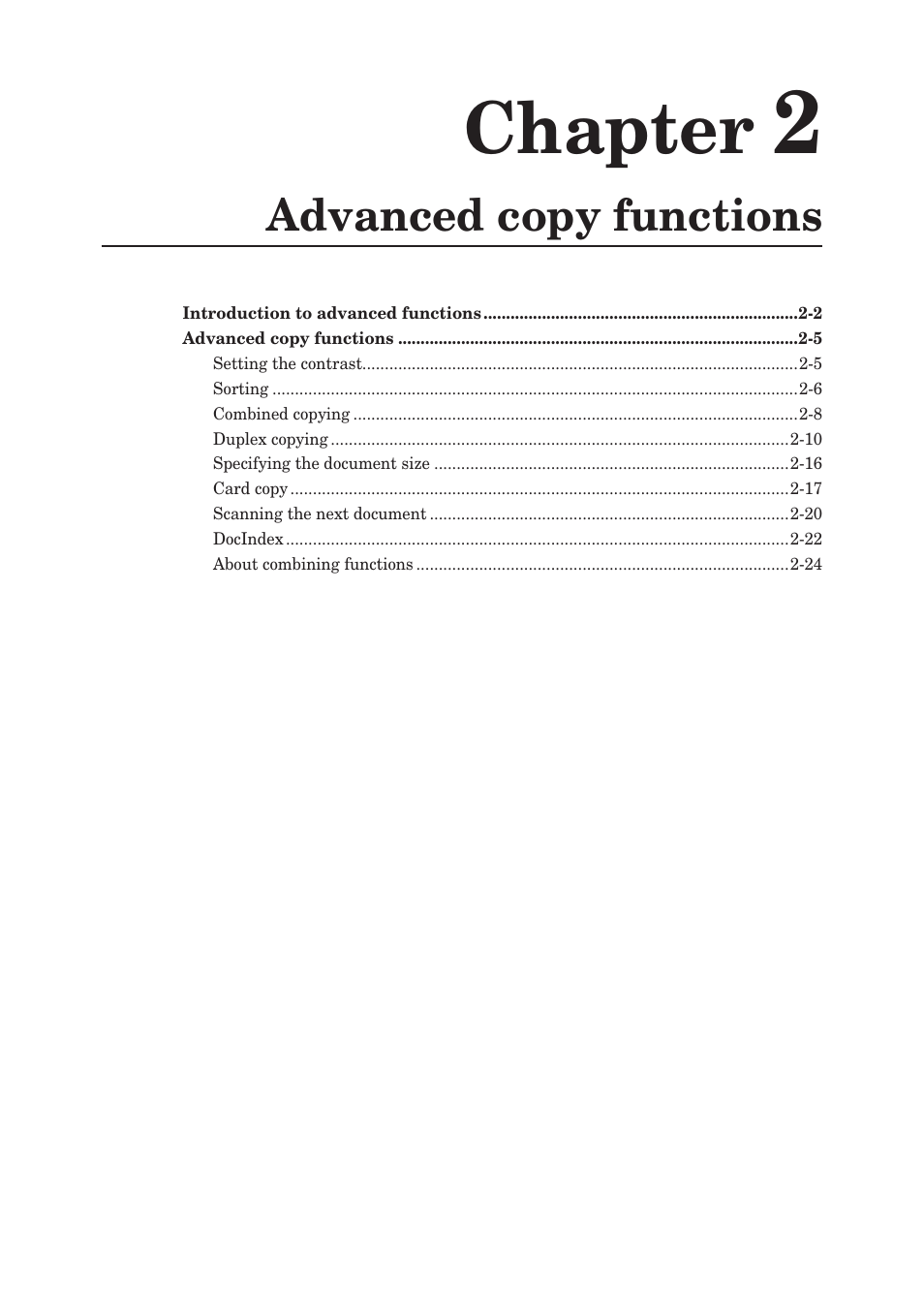 Chapter 2, Advanced copy functions, Chapter 2 advanced copy functions | Chapter | Konica Minolta bizhub 25e User Manual | Page 16 / 46
